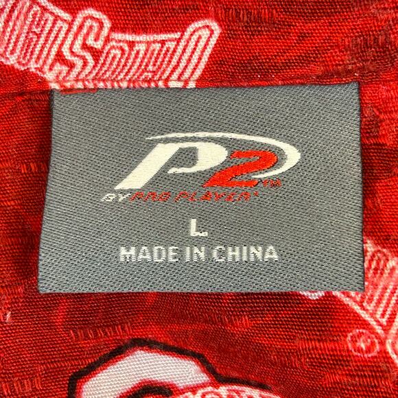 The Ohio State Buckeyes Mens L Hawaiian Shirt P2 by Pro Player VTG 100% Rayon - Picture 4 of 9